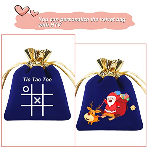 HRX Package 20pcs 3x4 in Small Velvet Jewelry Gift Bags (Blue Gold) - color: Royal Blue Gold