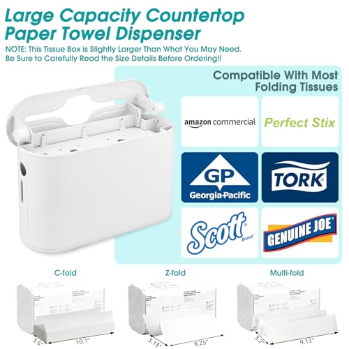 Multifold Paper Towel Dispenser Countertop, White - color: White