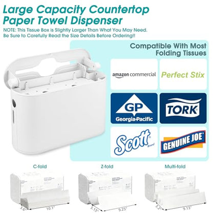 Multifold Paper Towel Dispenser Countertop, White - color: White