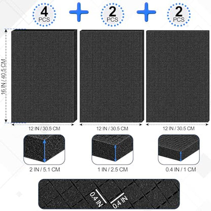 8 Pcs Pick and Pluck Foam Sheets 3 Size Polyurethane Pick Apart Foam Inserts Pads with Bottom Use for Camera Case, Tool Box, Storage Drawer (4P 16" x 12" x 2", 2P 16" x 12" x 1", 2P 16" x 12" x 0.4") - size: 3 Sizes - 8 Pcs -16 Inches Length