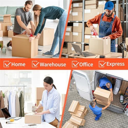 Clear Packing Tape – 1.88" Wide x 55 Yards (165ft) x 2.5 Mil – Strong Adhesive & Heavy Duty Shipping Tape for Packaging, Moving, Industrial Grade & Box Sealing (Pack of 6, Total 330 Yards)