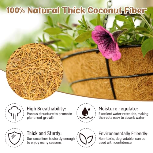 Legigo 3 Pack 20 Inch Hanging Basket Coco Liners Replacement, Round - color: 3pcs, size: 20 Inch