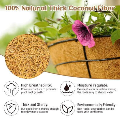Legigo 3 Pack 20 Inch Hanging Basket Coco Liners Replacement, Round - color: 3pcs, size: 20 Inch