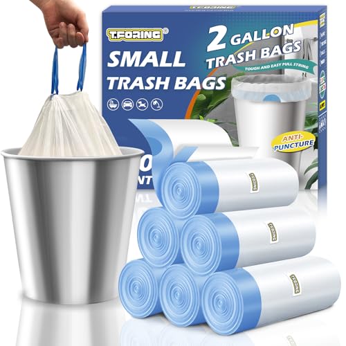 Small 2 Gallon Trash Bags Drawstring,0.96 Mil,Unscented,120 Count - color: 2gal-120