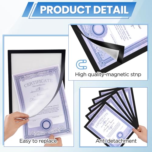20 Pack Magnetic Sign Holder 8x10 inches with Magnetic Border - color: 20 Pack Black, size: 8 x 10
