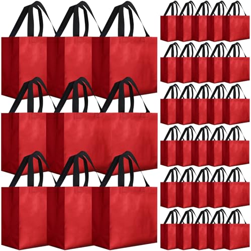 Eccliy 80 Pcs Reusable Gift Bags, Large, Red - color: Red, size: Large
