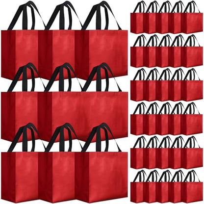 Eccliy 80 Pcs Reusable Gift Bags, Large, Red - color: Red, size: Large