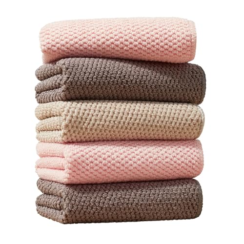 JOYMOOP Microfiber Cleaning Cloth, 5 Piece Set, Small, Multi Color - color: Q