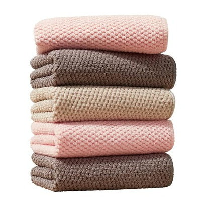 JOYMOOP Microfiber Cleaning Cloth, 5 Piece Set, Small, Multi Color - color: Q