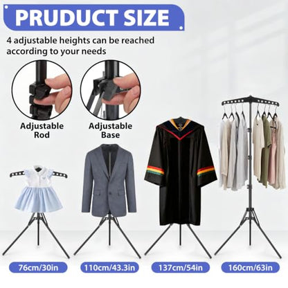 Cap and Gown Display Stand, Adjustable Shirt Display Stand - color: Glossy Black