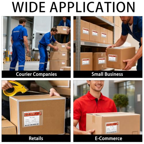 500 Pack 7.5 x 5.5 Inch Packing List Envelopes, Clear Packing Slip Pouches - size: 7.5'' x 5.5''