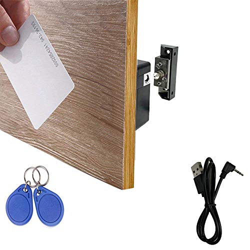 WOOCH RFID Lock Electronic Cabinet Lock, Hidden DIY Lock with USB Cable for Wooden Cabinet Drawer Locker Cupboard (1 Pack) - size: 1 Pack