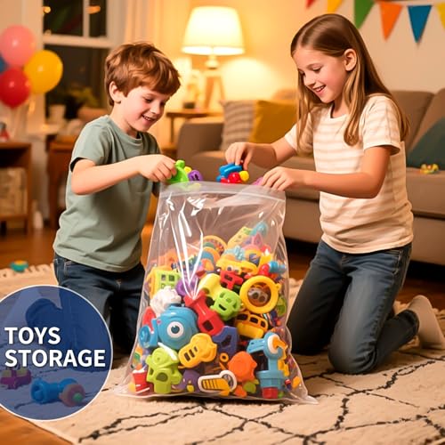 TUXIYA 12PACK 5 Gallon Large Zipper Bags for Storage 18" x 24" Storage Bags - color: 18x24 Inch(Pack of 12)