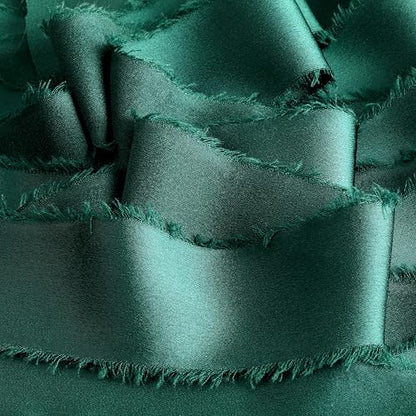 Silk Satin Ribbon 1-1/2 Inch x 30 Yards Dark Green - color: Dark Green