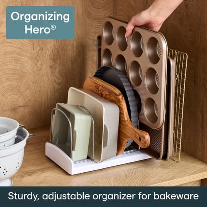 YouCopia StoreMore Bakeware Rack, Adjustable Dividers, Baking Pan Organizer - size: Bakeware Rack Premium
