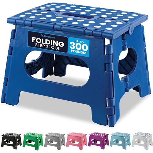 Handy Laundry Folding Step Stool 9 Inch, Blue, Non-Slip Holds 300 lbs - color: Blue, size: 9 Inch