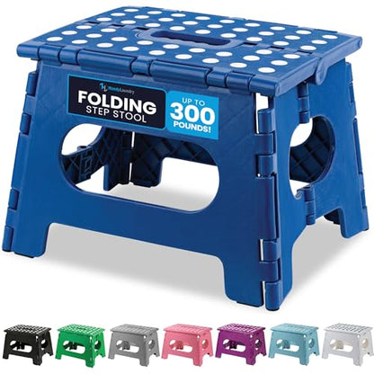 Handy Laundry Folding Step Stool 9 Inch, Blue, Non-Slip Holds 300 lbs - color: Blue, size: 9 Inch