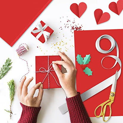 NEBURORA 60 Sheets Red Tissue Paper Set Christmas Gift Wrap Paper - color: Red