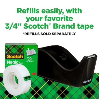Scotch Desktop Tape Dispenser, Black Two-Tone, 1 Dispenser/Pack (C60-BK) - size: Up To 3/4 In