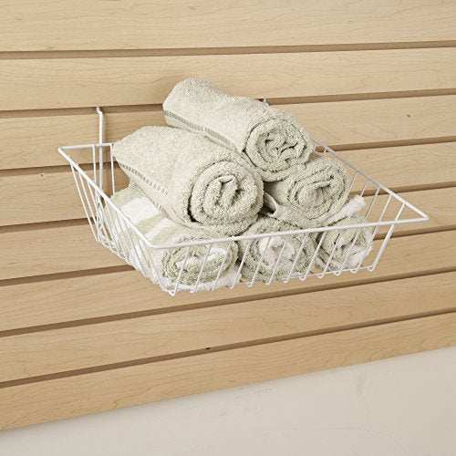 Econoco Multi-Fit Sloping Wire Baskets, Set of 6, White - color: White Finish