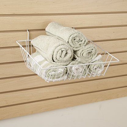 Econoco Multi-Fit Sloping Wire Baskets, Set of 6, White - color: White Finish