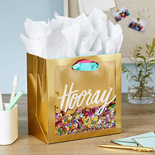 Hallmark Signature 7" Medium Gift Bag with Tissue Paper (Hooray Confetti) - size: 1 Count (Pack of 1)