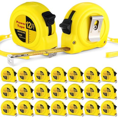 Xuhal 24 Pcs 12 ft Mini Tape Measure Retractable Bulk Small Measuring Tape Pocket Size Measurement Tool for Operation Christmas Items Party Favor Gift Stuffer for Men - size: 12 ft