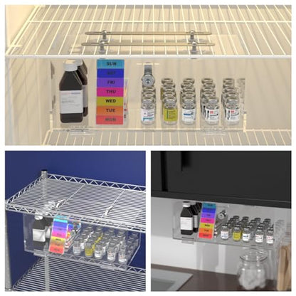 Marketing Holders Locking Medical Box Clear Acrylic Insulin Holder Refrigerator or Under Cabinet Mount Hardware Included for Medicine with 2 Keys 12" W x 6" D x 4.25" H Medium Sized - size: 13"W x 6.5"D x 5.5"H