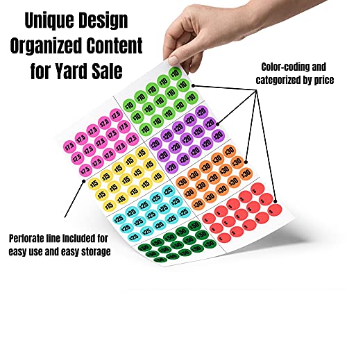 Mobiusea Creation 3120pcs Garage Sale Stickers Price Stickers - size: Labels Set | 3120 pcs