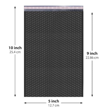 Black Bubble Mailers 5x10, Self Seal Poly Padded Envelopes #00, 250 Pack - color: Jet Black, size: 5"x10" / 250 Pack