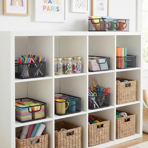 2 Pack Metal Mesh Basket, Large Wire Steel Storage Organizer