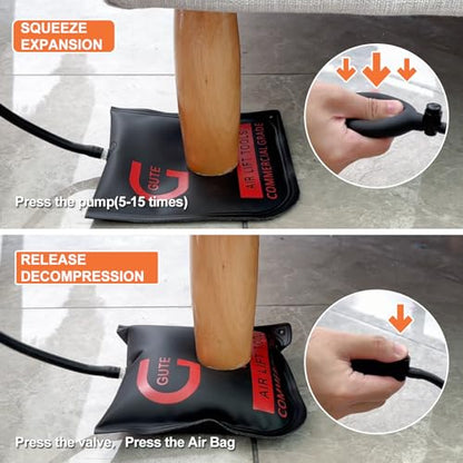 GUTE Air Wedge Bag Pump 330LB 6Pk Inflatable Leveling Alignment Kit - color: Red