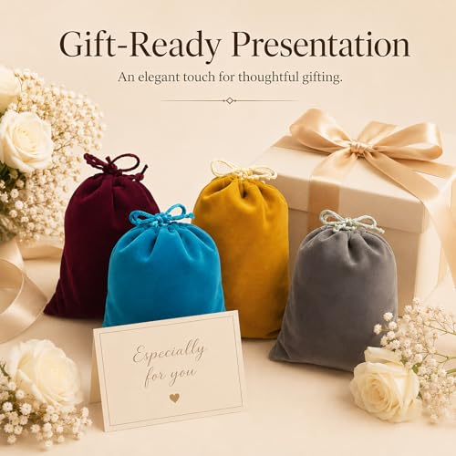 Velvet Drawstring Bags 5x7, 10 Pack Colorful Gift Pouches for Favors - color: Velvet (Pack of 10)