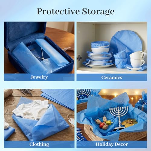 Koogel 330 Sheets Blue Tissue Paper, 14 X 10 inches - color: Blue