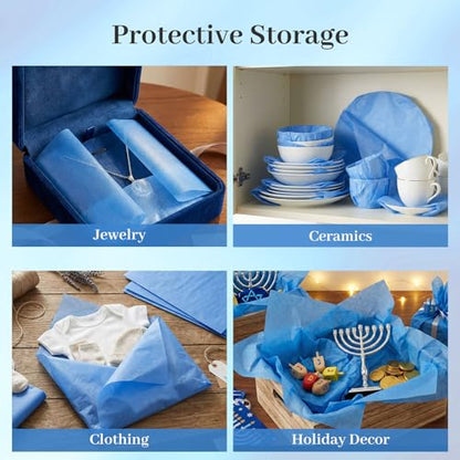 Koogel 330 Sheets Blue Tissue Paper, 14 X 10 inches - color: Blue