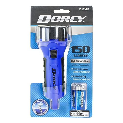Dorcy 150 Lumen Floating Water Resistant LED Flashlight with Carabineer Clip, Blue (41-2514) - color: Blue