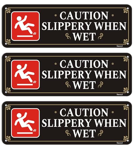 Caution Slippery When Wet Signs With Self-Adhesive Backing