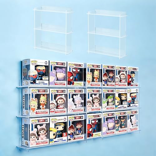 2 Pack Wall Display Shelf for Funko Pop Figure Cases in Box