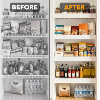 SpaceAid Wire Shelf Covers for Pantry Rack, 20" W x 16" D, White 4pcs - size: 20"W x 16"D