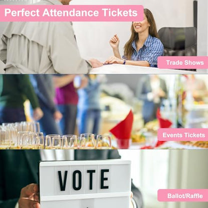 LLIKED 2000 Pink Raffle Tickets 1" x 2" Admit One Single Roll - size: 2000 Pink
