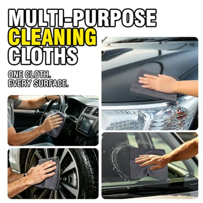 Shop Towels, 100 Pack 11.5"x 11.5" Microfiber Cleaning Cloth - color: Grey