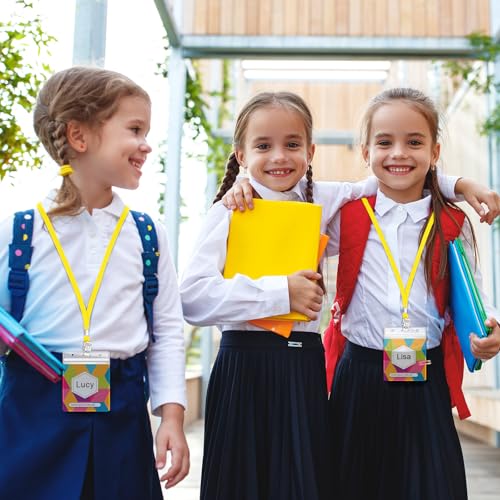 Marspark 200 Pcs Lanyards for ID Badges, Flat Swivel Hook,Yellow - color: Yellow