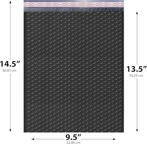 Black Bubble Mailers 9.5x14.5 Self Seal Poly Padded Envelopes #4, 100 Pack - color: Black, size: 9.5"x14.5" / 100 Pack