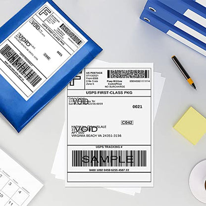 500 Fanfold Direct Thermal Shipping Labels - 4x6, Compatible with Rollo, MUNBYN, iDRPT, Polono, Zebra Thermal Label Printers - color: White