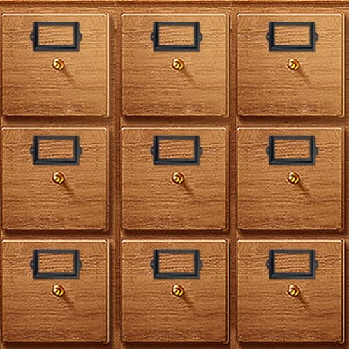 Antrader 6 Pcs 3.3" x 1.8" Office Label Holder, Metal Label Frame, Matte Black, with Screws