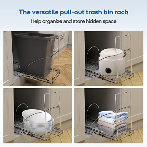 Pull Out Trash Can Under Cabinet & Under Sink, Heavy Duty Slider Organizer