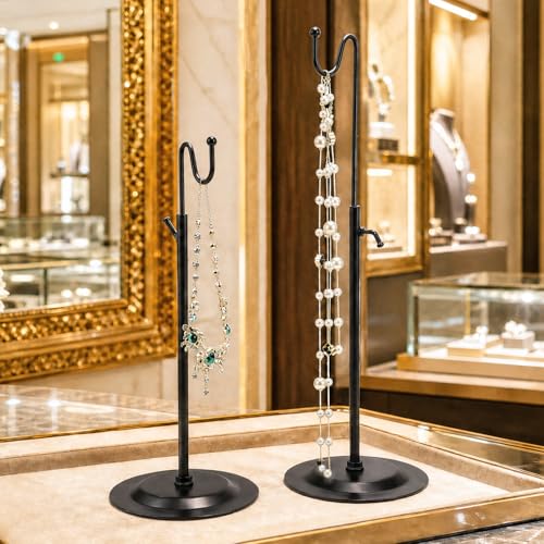 Adjustable Handbag Display Stand 6 Pack, Metal Purse Display Holder with Single Hook, Bag Rack Organizer for Boutique, Store Counter, Retail Shop & Home Tabletop, Black