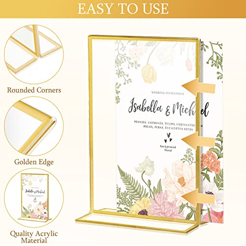 Hoteam 24 Pack 4 X 6 Inch Gold Acrylic Sign Holder Picture Frame - size: 4 x 6 Inch