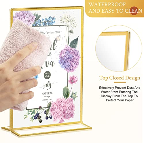 Hoteam 24 Pack 4 X 6 Inch Gold Acrylic Sign Holder Picture Frame - size: 4 x 6 Inch