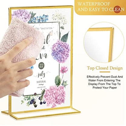 Hoteam 24 Pack 4 X 6 Inch Gold Acrylic Sign Holder Picture Frame - size: 4 x 6 Inch